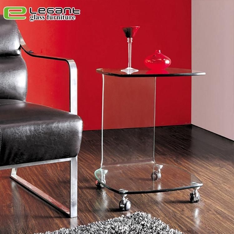 Grey Bent Glass Side Coffee Table Design