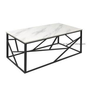 Metal Coffee Table Living Room Furniture Small Black Powder Coating Square Side Table Modern