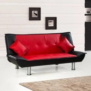 Furniture Functional Home Leisure Splicing Folding PU Leather Sofa Bed