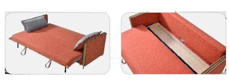 Zhida Hotel Furnishing Manufacturer Apartment Furniture Living Room Bedroom Fabric Folded Sofa Bed with High Quality for Villa