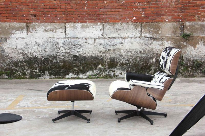 Leather Classic Lounge Chair for Living Room with Ottoman