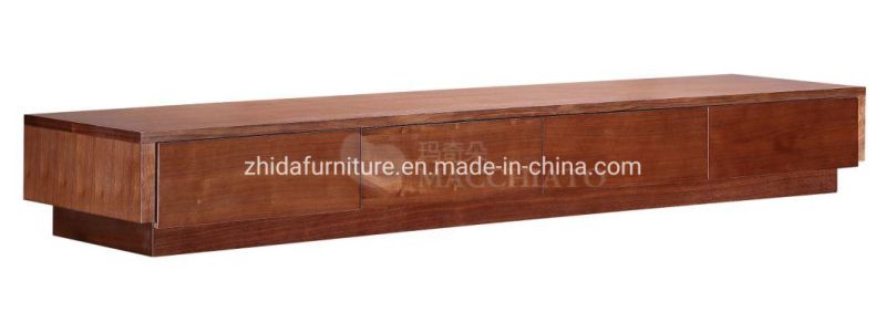 Hotel Room Modern Living Room Furniture Melamine Walnut Wooden TV Stand Cabinet with Drawer