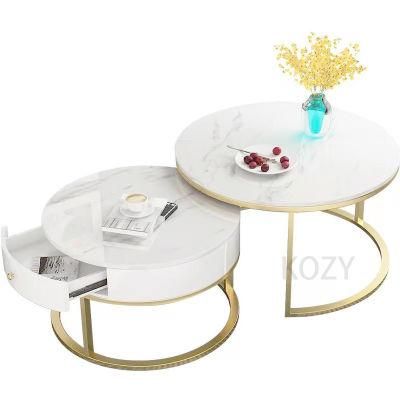Modern Sintered Stone Round Luxury Coffee Tables