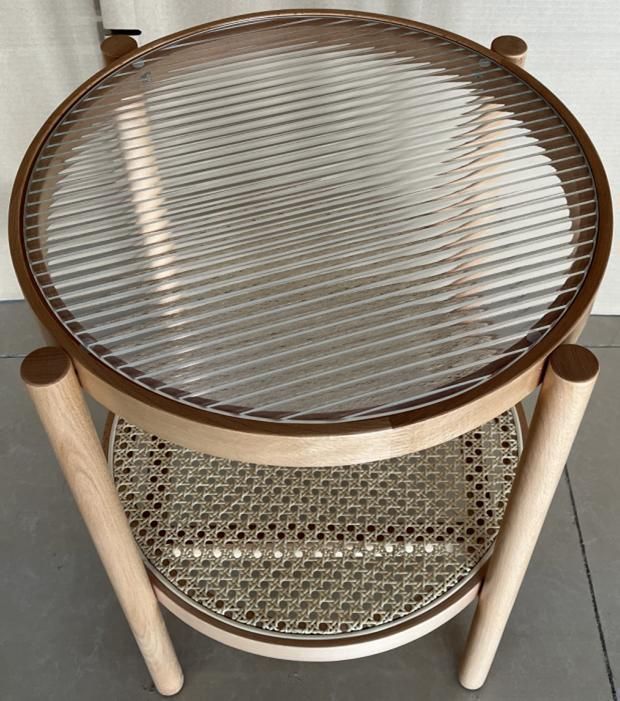 Made of Natural Solid Wood, Hand-Woven Rattan Coffee Table