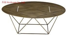 Round Metal Coffee Table Side Table with Bronze Finish