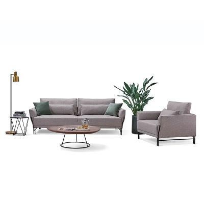 Zhida Home Furniture Solid Wood Frame 1 2 3 Seater Villa Living Room Furniture Metal Leg L Shape Sectional Sofa Set Furniture