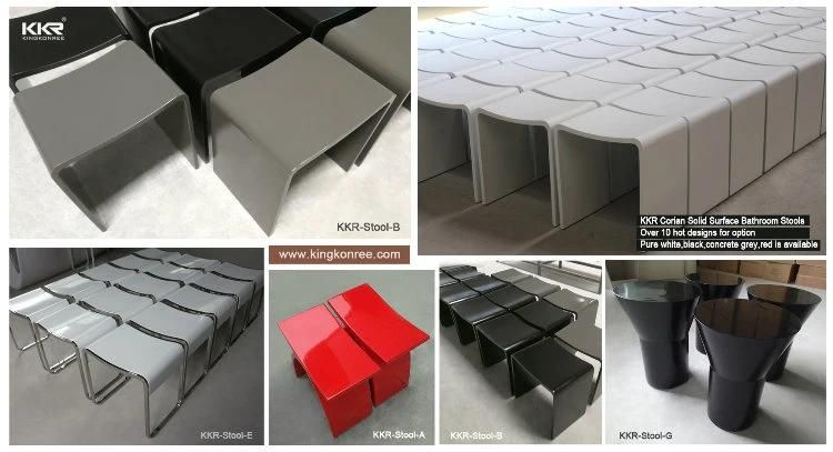 Kkr Artificial Stone Corian Acrylic Solid Surface Bathroom Accessory Shower Stool