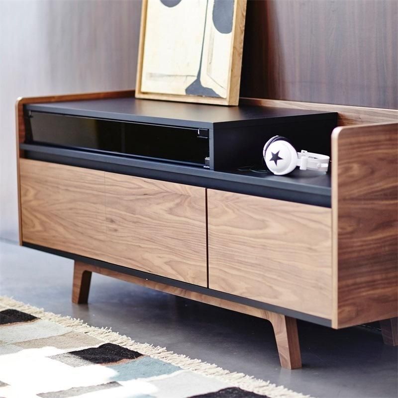 Simple Style Lobby Furniture Brown Wooden TV Stand for Living Room