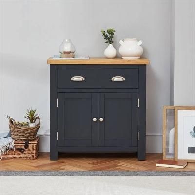 Home Furniture Blue Painted Small Compact Sideboard