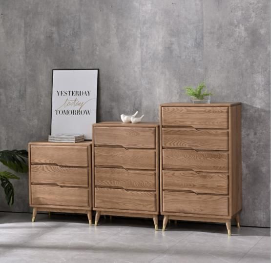 Nordic Style White Wax Wooden Bucket Cabinet Modern Five Bucket Cabinet Household Bedroom Living Room Wooden Storage Cabinet Lockers Factory Direct Hair