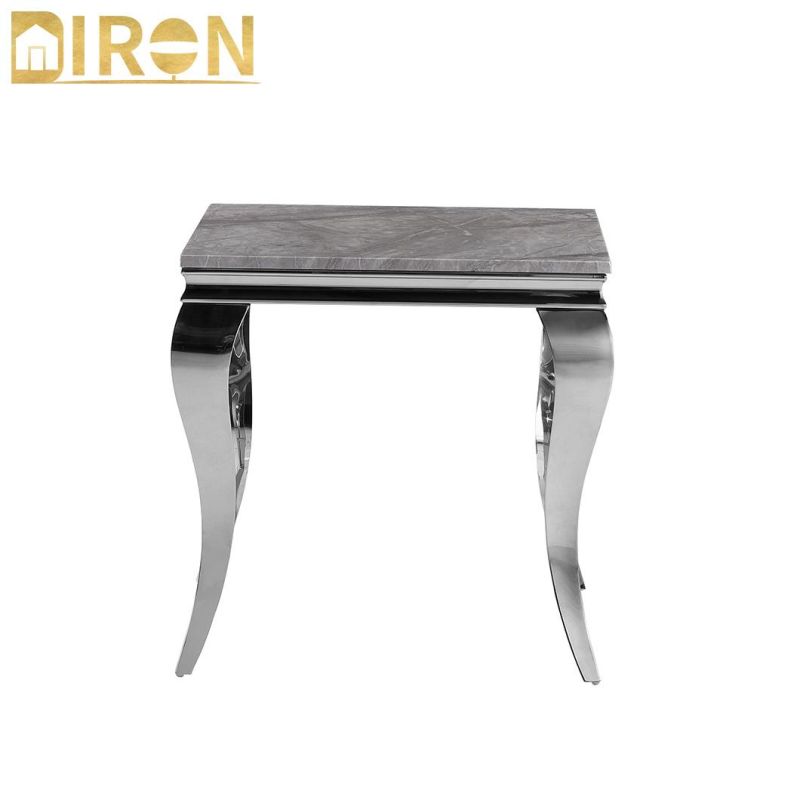 Modern Design Living Room Stainless Steel Square Coffee Table Side Tea Table