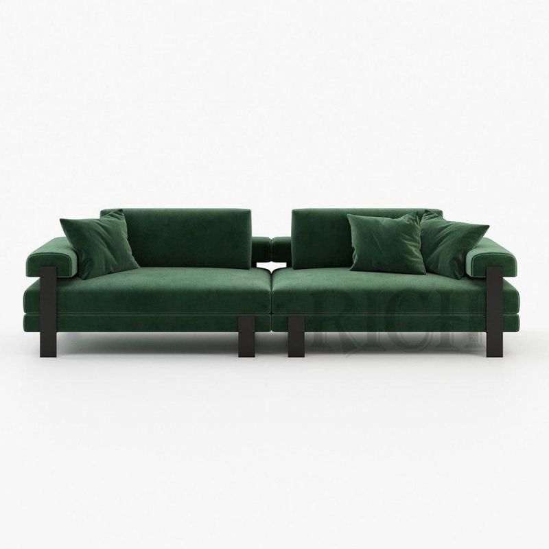 Modern Carbon Steel Leg Fabric Sofa Loveseat