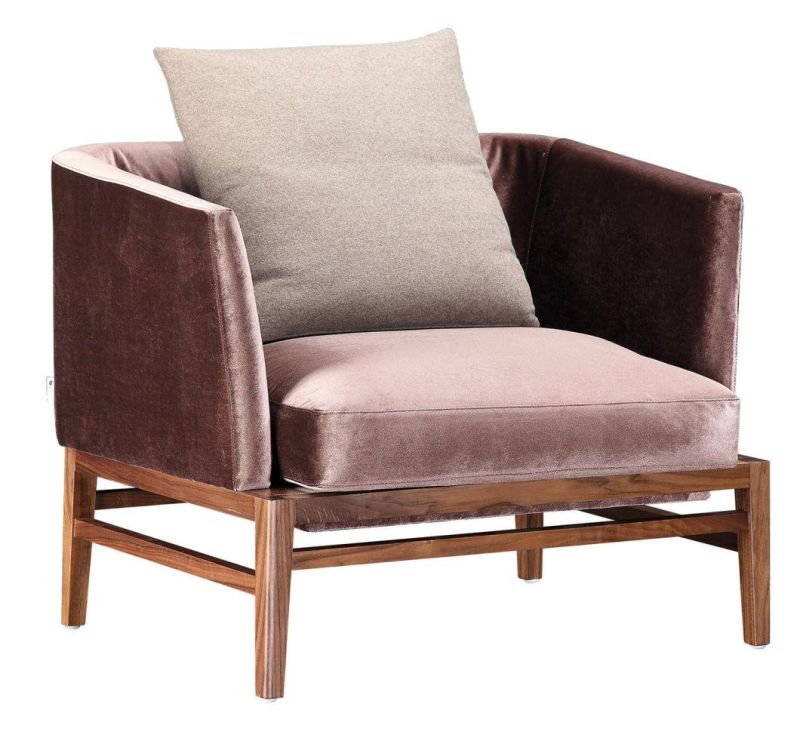 Modern Wooden Base Living Room Hotel Lobby Bedroom Armrest Chair