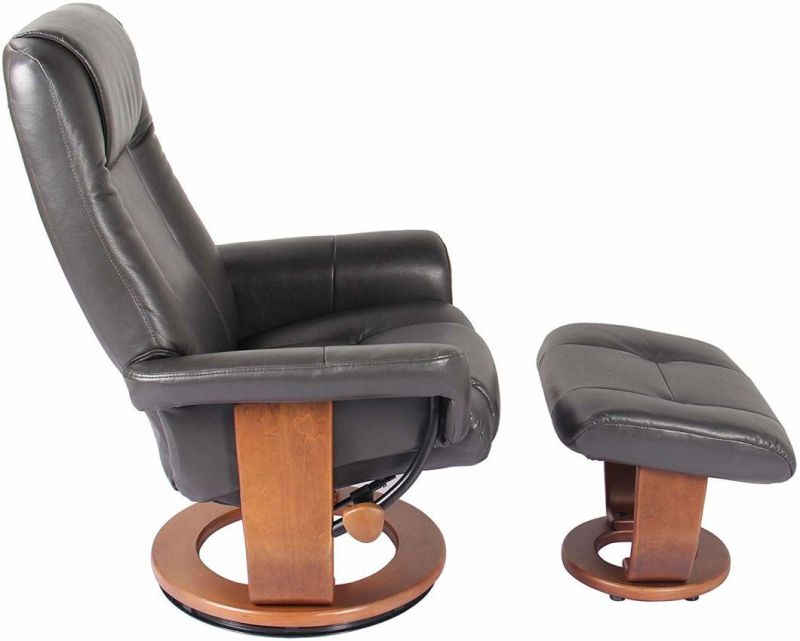 Jky Furniture 8 Points Vibration Massage Functions (2 In Ottoman 6 In Chair) Leather Leisure Chair with Ottoman