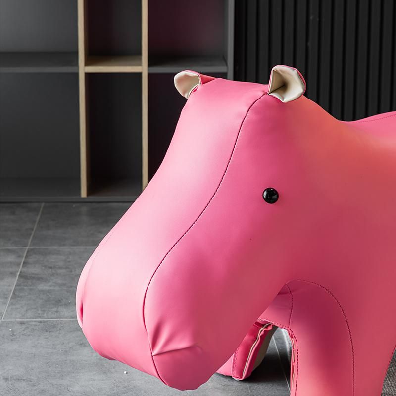 Li&Sung Modern Wooden Leg Stool Animal Shaping Stool Ottoman