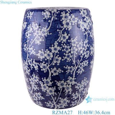 Jingdezhen Hand-Painted Plum Blossom Dark Blue Stool