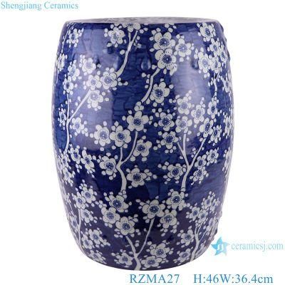 Jingdezhen Hand-Painted Plum Blossom Dark Blue Stool