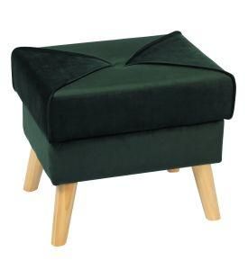 Knobby Modern Velvet Fabric Ottoman Pouf Stool