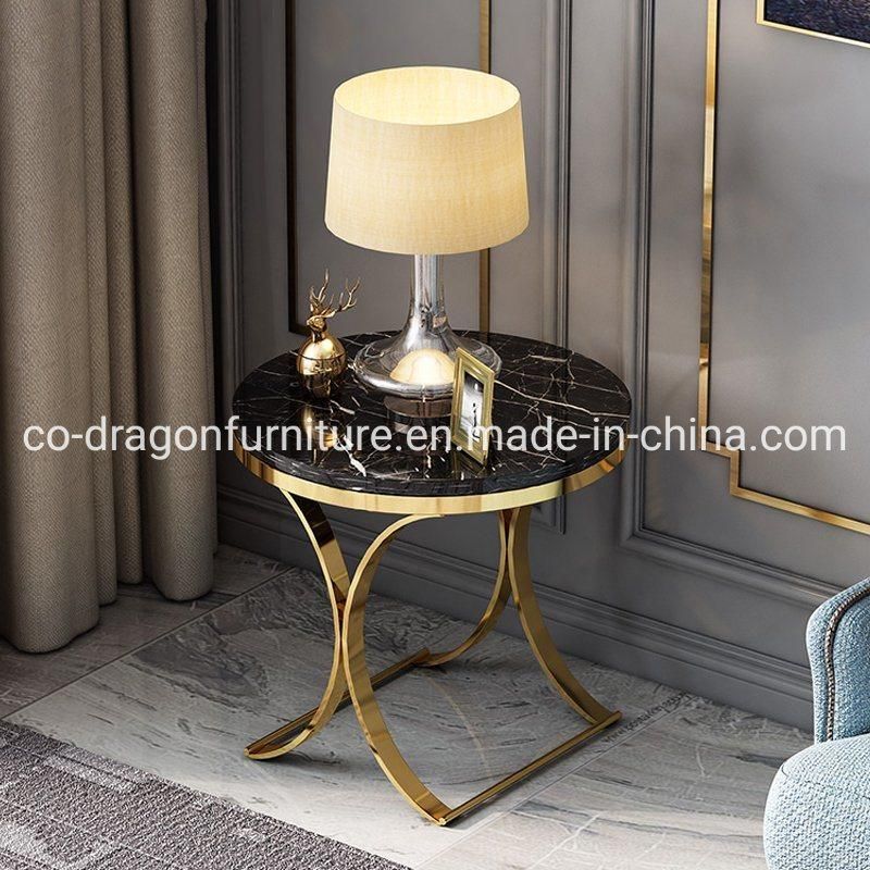 Fashion Minimalist Living Room Furniture Gold Stainless Steel Side Table