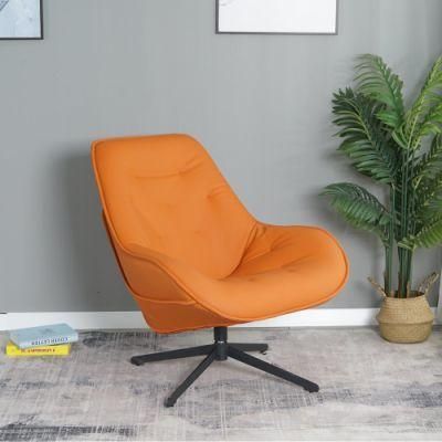 Living Room Furniture Lounge Orange PU Leather Elegant Single Living Room Arm Chairs