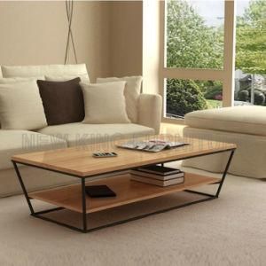 Fashion Living Room Furniture Double Layer Wood Tea Coffee Table (NK-CTB011)