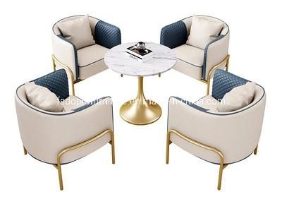 Modern PU Leather Sofa Set with Conference Table for Coffee Shop/Hotel