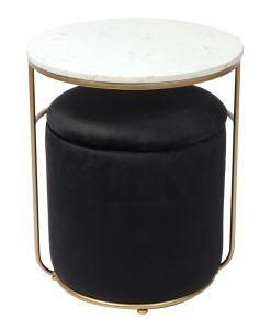 Knobby Fashion Coffee Table and Velvet Storage Stool