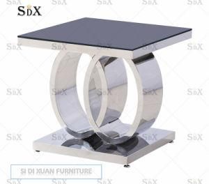 Silver Color Metal Frame Coffee Side Lamp Table for Livingroom Furniture
