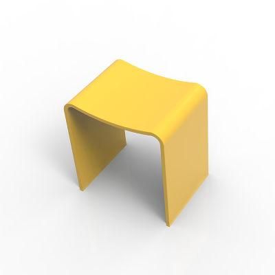 Black Matt Acrylic Stone Yellow Bathroom Stool Seat for Hotel