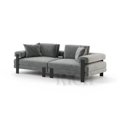 Modern Carbon Steel Leg Fabric Sofa Loveseat