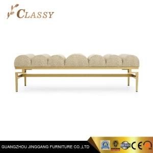 Metal Steel Frame Living Room Leopard Print&#160; Waiting Bench for Hotel End of Bed