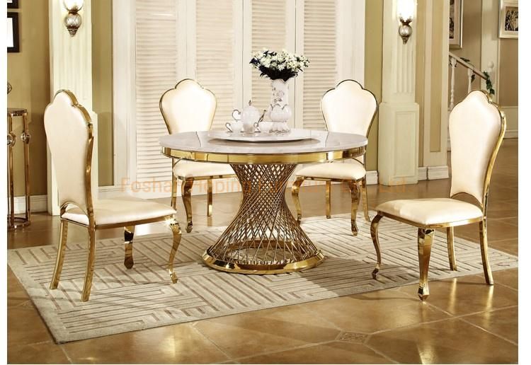 Marble Round Net Decoration MDF Stainless Steel Living Room Center Side End Tea Coffee Table Tempered Glass Modern Home Furniture