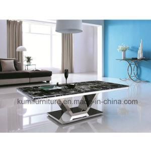 Home Furniture Stainless Steel Marble Top Tea Table