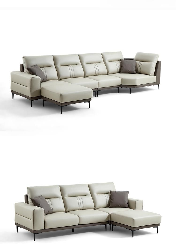 with Armrest Low Back Wooden Genuine Leather American Classic Fabric Sofa