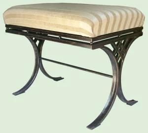 Living Room Antique Indoor Living Room Square Tube Upholstered Steel Bench Stool