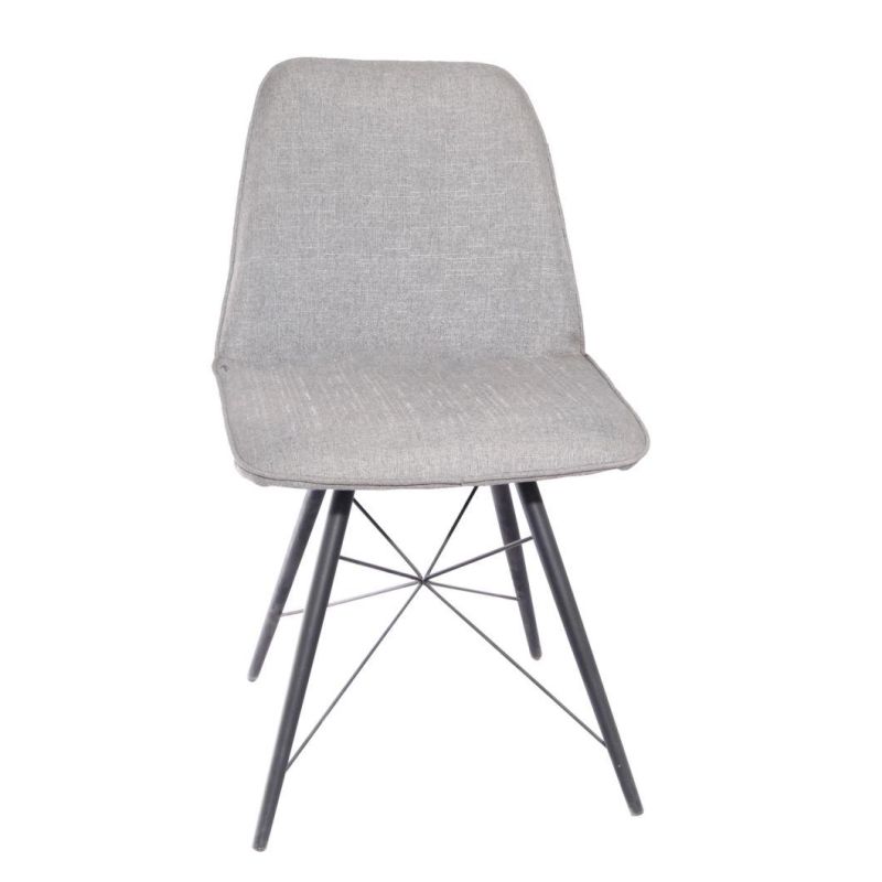 Simple Gray Dining Room Living Room Chair with Lines Behind The Chair