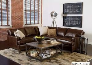Modern Leather Sectional Sofa with L Shape Sofa Furniture