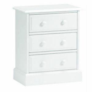 White Painted Wooden Cabinet/Solid Wood 3 Drawer Cabinet