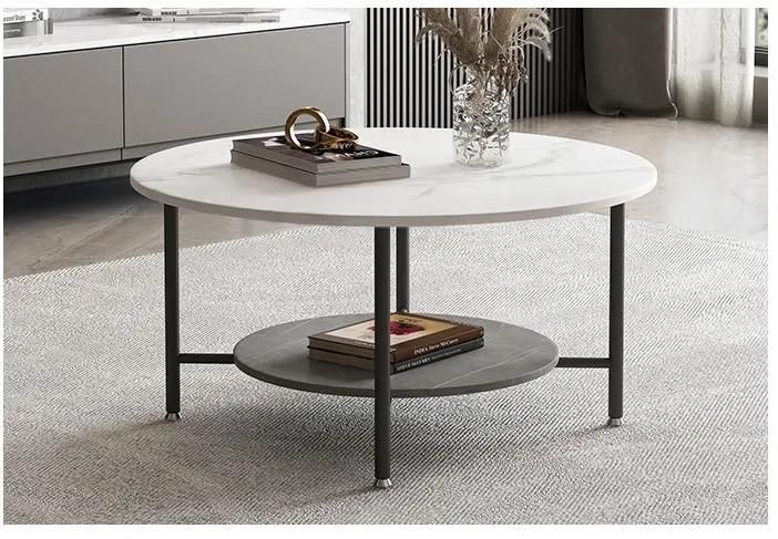Metal Center Coffee Tables with Drawer Modern Luxury Glass Coffee Table and TV Stand