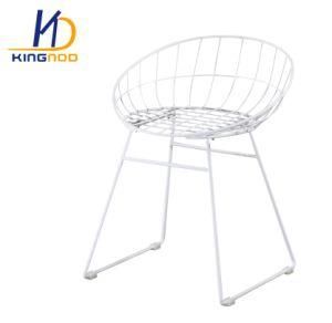 White Painted Living Room Decor Metal Wire Chairs