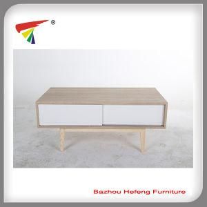 Modern Triangle Shape Coffee Table with 2 Drawers for MDF Furniture (CT246)