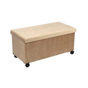 Knobby Upholstered Folding Storage Ottoman Chair with 4 Legs