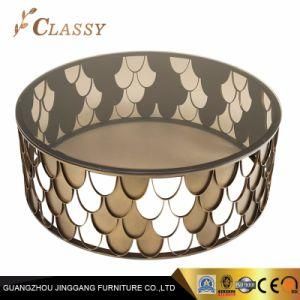Round Glass Table Metal Home Coffee Table