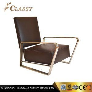 Home Living Room Furniture Metal Stainless Steel Leather Leisure Chair Furniture