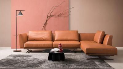 American Style Orange Living Room Furniture Fabric Sofa