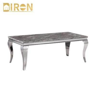 China Supplier High Quality Home Office Marble Base Stainless Steel Coffee Side Tea Table