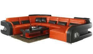 Fashion U Shape Corner Sofa Orange and Black USA Home Furniture
