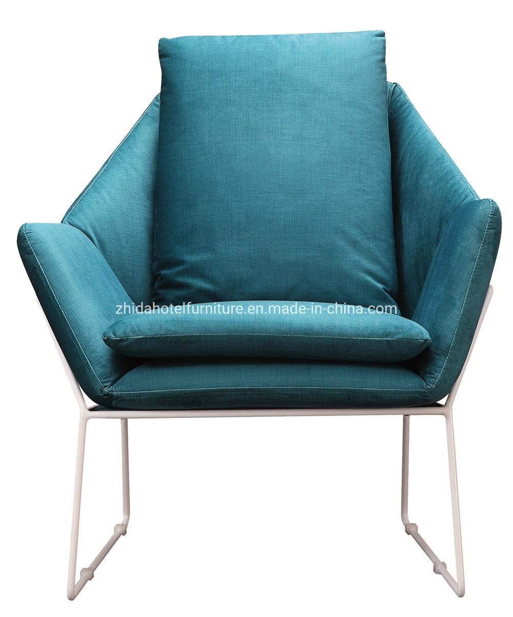 Modern Metal Fabric Living Room Chair for Hotel Lobby Restaurant
