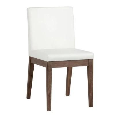 PU Dining Chair Home Dining Furniture Dining Chair White with Metal Legs