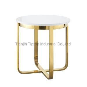 Modern Living Room Cross X Base Side Table Fashion Design Stainless Steel Laptop Table